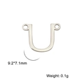 Connecteur lettre en acier poli pour création de bijoux, dimensions 9,2x7,1mm - Couleur Acier-U