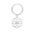 Portachiavi minimalista in acciaio inossidabile argento con anelli geometrici sovrapposti - Color Acciaio