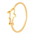 Minimalist gold hollow dolphin ring in stainless steel with a sleek and thin band - 11 / Hollow Dolphin / Gold