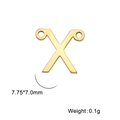 Pendentif lettre X en acier inoxydable doré avec double boucles pour création de bijoux - Or-X