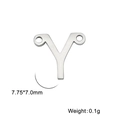 Connecteur pendentif lettre Y en acier inoxydable poli, 7.75x7.0mm pour bijoux DIY - Couleur Acier-Y