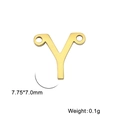 Pendentif connecteur lettre Y en acier inoxydable doré pour bijoux, taille 7,75x7,0mm - Or-Y