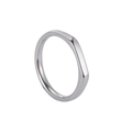 Minimalist silver stainless steel ring with a flat geometric square top design - Size 7 / Silver