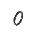 Minimalist black stainless steel ring with a unique flat geometric irregular shape - Size 7 / Black