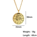 Gouden roestvrijstalen ketting met levensboom hanger en runen, 60 cm lengte - Goud