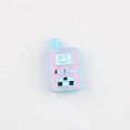 Detailed close-up of colorful acrylic retro cellphone beads for DIY jewelry making - Sky Blue