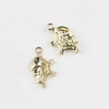 Detailed close-up of golden skeleton spider web alloy pendants with cubic zirconia - Gold / White Zirconia