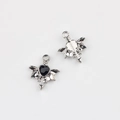 Detailed silver winged heart pendant with black gemstone and gothic arrow design - Silver Base Black Rhinestone