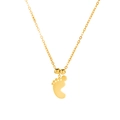 Collana in acciaio inossidabile placcato oro 18K con ciondolo a piedini e perle lucide - Colore Oro (1 Impronta)