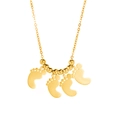 Collana in acciaio inossidabile placcato oro 18K con ciondoli a piedini di bimbo - Colore Oro (4 Impronte)