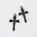Colgantes negros de estilo gótico con calaveras y cruces para joyería DIY y artesanía - Negro