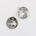 Detalle de colgantes de seta y fases lunares de aleación para creación de joyas y manualidades - Base Plata Negro