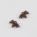 Dettagli di ciondoli a forma di pony marrone scuro con finitura liscia per gioielli - caffè