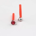 Dettaglio di pietra zircone rossa con base in metallo argento e asola per gioielli fai da te - Argento/Zirconia Rossa