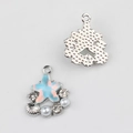 Zeester hanger detail met hars marmer textuur, strassteentjes en witte parels - Zilveren Basis Blauw