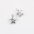 Detail van zilveren sterhangers met zirkonia voor DIY-sieraden en accessoires - Groot 10*12mm / Zilver