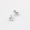 Detail van zilveren sterhangers met ingelegde zirkoon voor DIY-sieradenprojecten - Klein 6*8mm / Zilver