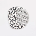 Close-up of a silver alloy comb pendant with a hammered texture and hanging hole - Silver