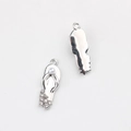 Detail of flip-flop pendants featuring pearls and rhinestones on silver-toned alloy - Silver Flip Flop
