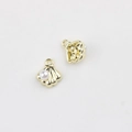 Detail of gold shell pendants with white pearls and textured stripes for jewelry making - Golden Shell