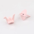 Detailed close-up of matte pink crane beads for DIY jewelry making and necklace crafts - Pink