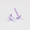 Detailed view of purple star-shaped earring parts with matte finish and pearl inlay - Purple Pearl