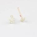 Star-shaped off-white alloy earring parts with faux pearl inlay and hanging loop detail - White Pearl