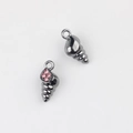 Macro di ciondoli a forma di conchiglia in metallo scuro con intarsio in zircone rosa - Gunmetal Zircone Rosa