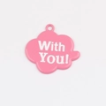 Pink cloud alloy charm with 'With You' text detail for DIY jewelry and bracelets - Rose Pink