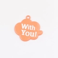 Detail of an orange cloud charm with With You! text for DIY jewelry making accessories - Orange
