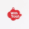 Macro shot of red enamel cloud pendant with With You lettering for DIY jewelry making - Red