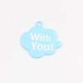 Detail of light blue cloud pendant with With You text for DIY jewelry making - Sky Blue