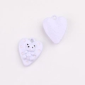 Detail of lavender heart pendant with a white bear, DIY jewelry accessory - Heart Purple