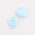 Detail of light blue heart pendant with teddy bear motif for DIY jewelry making - Blue Heart