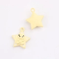 Detail of yellow star-shaped alloy pendants with bear motifs for DIY jewelry making - Star Yellow