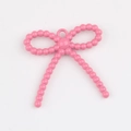 Colgante de lazo rosa de aleación con textura perlada para crear joyas artesanales - Rosa rojo