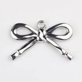 Colgante de lazo de plata pulida con anillo para creación de joyas y accesorios DIY - Plateado