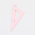 Macro detail of a pink alloy triangle pendant with engraved scales for DIY jewelry making - Light Pink