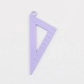 Macro shot of 10cm light purple matte triangle ruler pendant with top hanging hole - Lavender