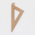 Close-up of khaki triangle ruler charm with 1-10 scale and top hanging hole - Khaki