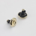 Detail shot of witch hat alloy pendants with black enamel finish for DIY jewelry making - Gold Black
