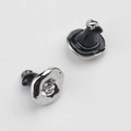 Macro view of black enamel wizard hat charms for DIY jewelry making and necklace crafts - Silver Black
