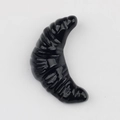 Pendentif corne croissant noir brillant en alliage pour création de bijoux DIY - Noir