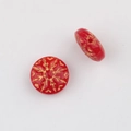 Detail von roten tschechischen Glasperlen mit Goldvergoldung und Seitenloch für DIY-Schmuck - Rot
