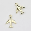 Detalle de dijes de avión en aleación dorada para accesorios de joyería de bricolaje - Dorado