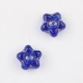 Detail of blue Czech glass star beads with gold gilded accents for DIY jewelry making - Transparent Blue (1601)