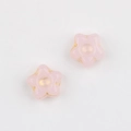 Detail of star-shaped Czech glass beads with hand-painted gold edges in soft pink - Jade Pink (0601)