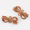 Matte brown bow pendant with dual hanging loops for DIY jewelry necklace making - Coffee