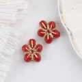 Detail von roten tschechischen Glasperlen mit Goldvergoldung für DIY-Schmuckherstellung - Rot