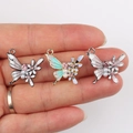 DIY Butterfly alloy pendant charms with colorful enamel rhinestones and pearls - Random Mix